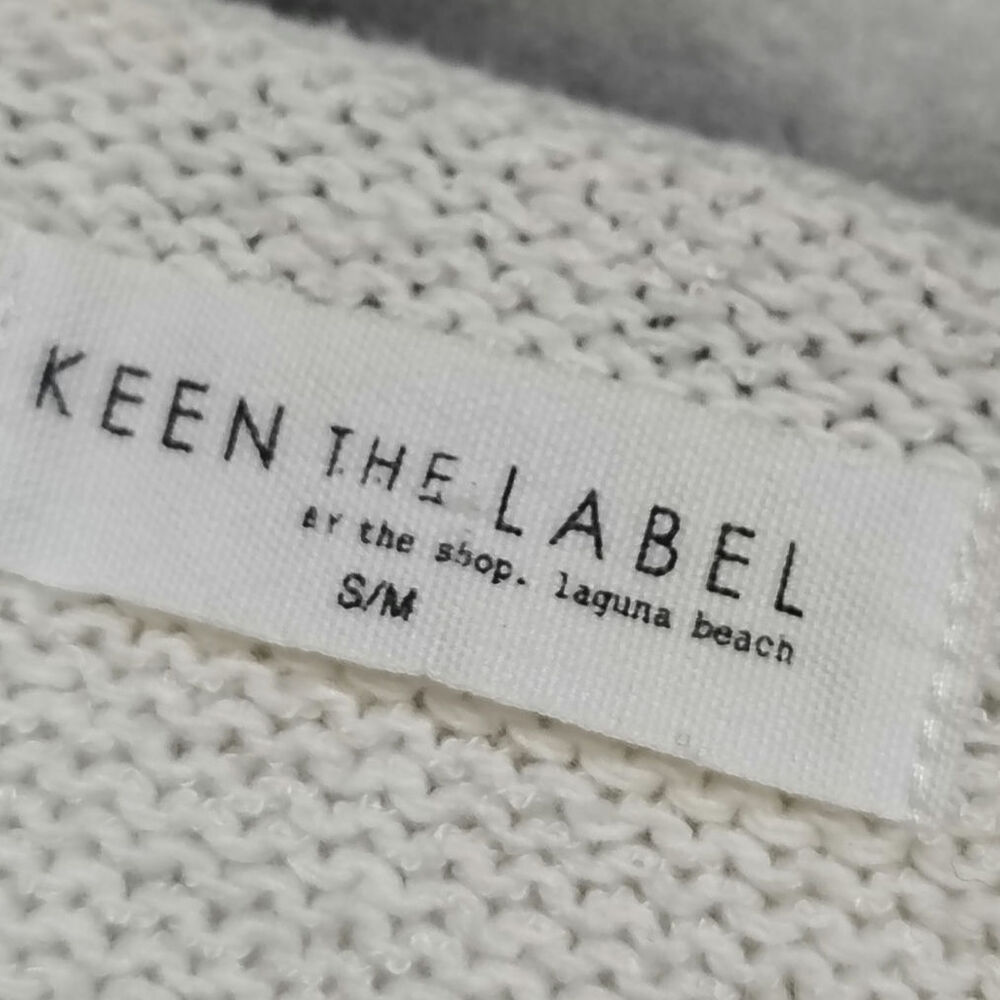 Keen The Label Side Tie Sweater Vest White Knit Sleeveless Top Size S/M - Picture 4 of 6